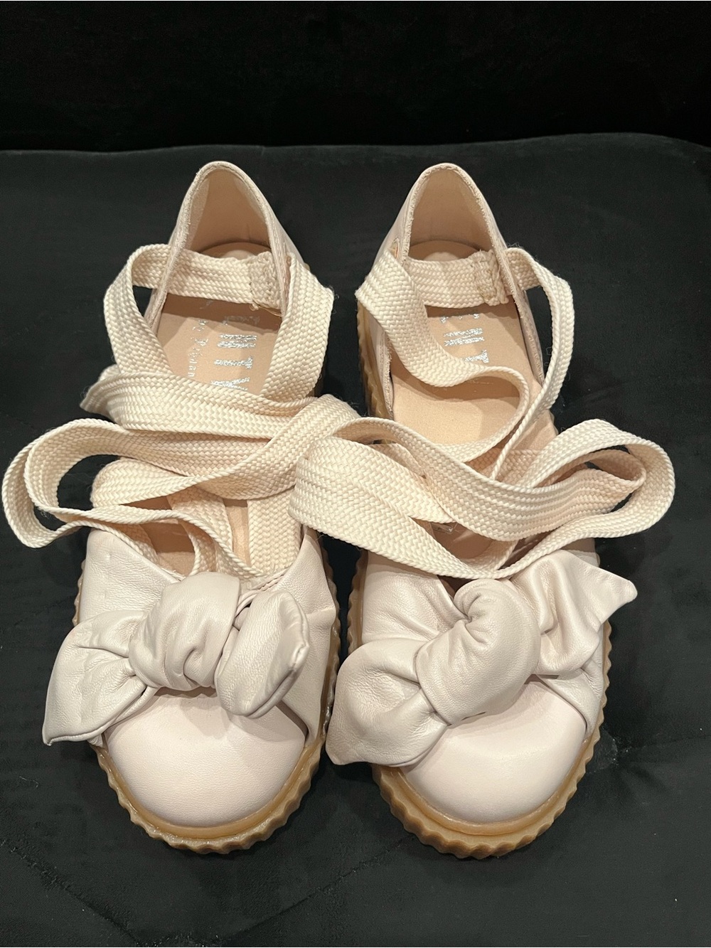 Fenty puma ribbon lace leather shoes creme color